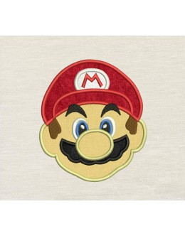 Mario Face Embroidery Design