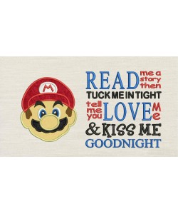 Mario applique with read me a story designs