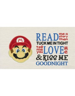 Mario applique with read me a story designs