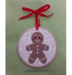 Gingerbread Ornament in the hoop