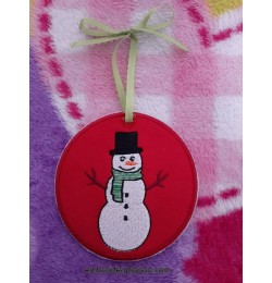 Snowman Ornament in the hoop