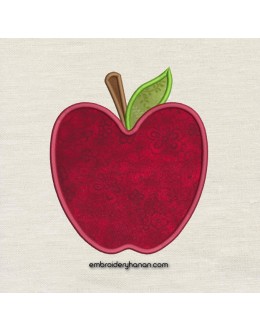 Apple applique embroidery design