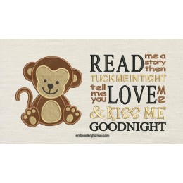 Baby monkey with read me a story designs