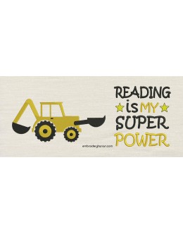 Construction truck with Reading is My Superpower