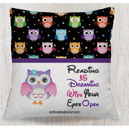 Owl with reading is dreaming Reading Pillow