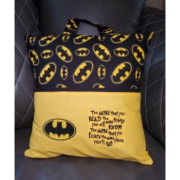 Batman logo with the more that you read reading pillow embroidery designs