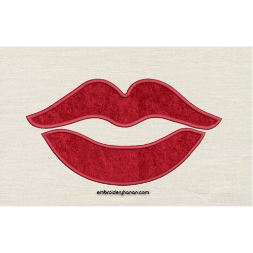 Lips embroidery design