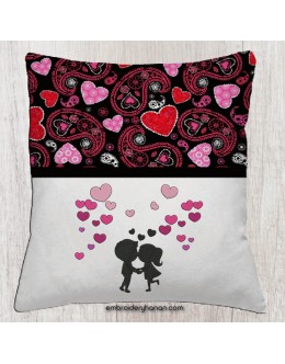 Love couple embroidery design