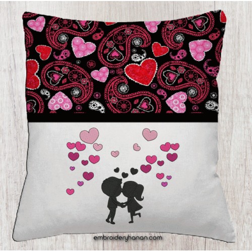 Love couple embroidery design