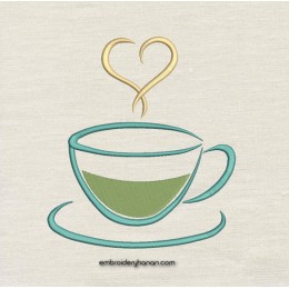 Tea Cup embroidery design