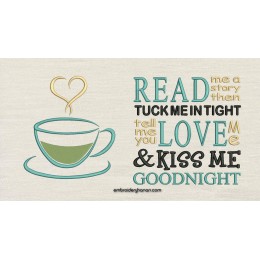 Tea Cup With read me a story reading pillow