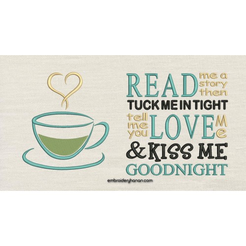 Tea Cup With read me a story reading pillow