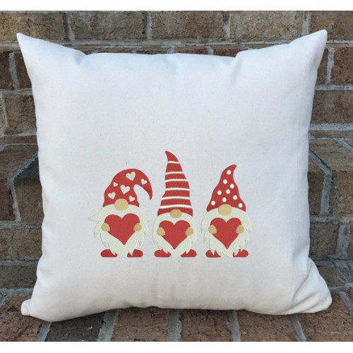 Gnome heart embroidery design