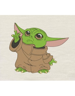 Baby Yoda Embroidery Design