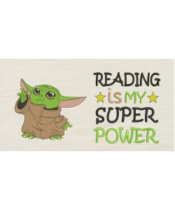 Baby yoda With Reading is My Superpower Reading Pillow