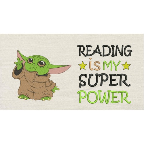 Baby yoda With Reading is My Superpower Reading Pillow