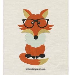 Fox Embroidery Glasse Design