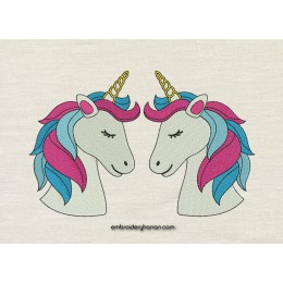 Two unicorn embroidery