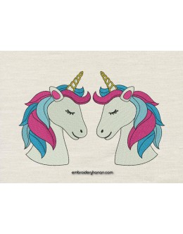 Two unicorn embroidery
