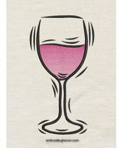 Wine embroidery design