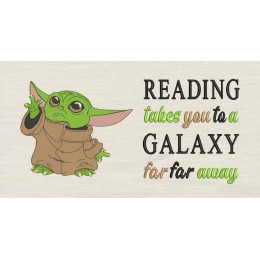 Baby yoda With reading takes you galaxy Reading Pillow