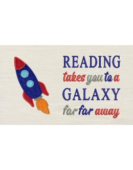 Spaceship with reading takes you reading pillow