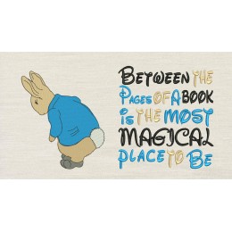 Peter Rabbit embroidery With Between the Pages