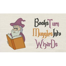 Wizard with Books turn Reading Pillow