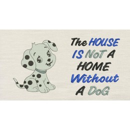 Dalmatian Dog with The house reading pillow embroidery designs