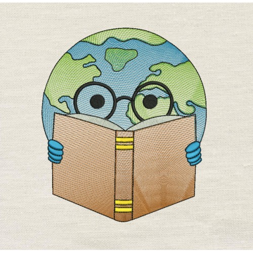 Earth Read Embroidery Design
