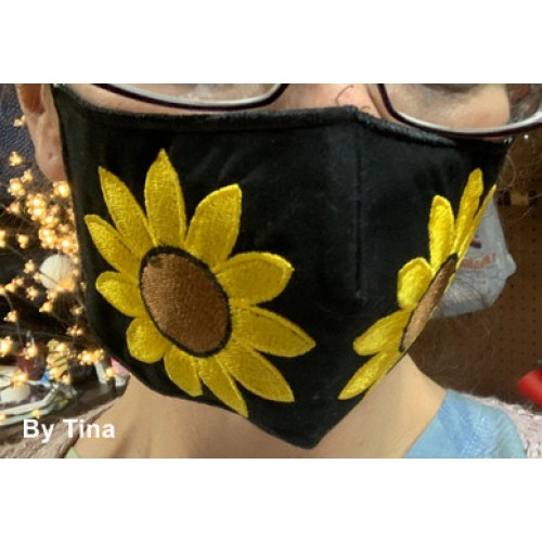 Face Mask Sunflower For kids and adult in the hoop