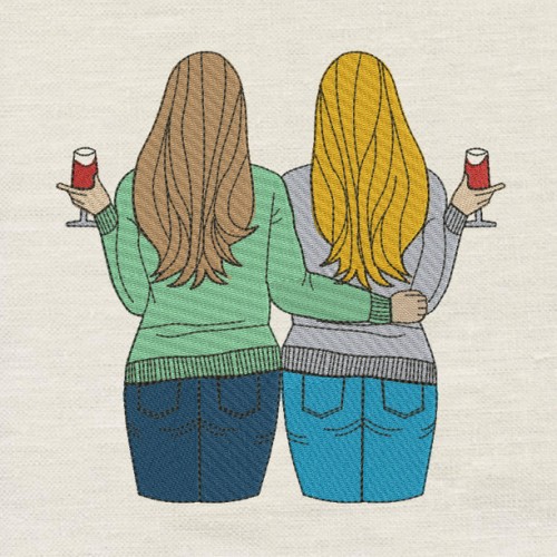 Best friend design embroidery