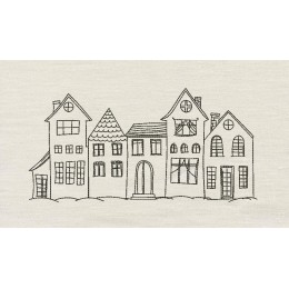 Old houses Embroidery Design