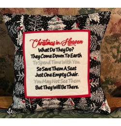 Christmas in Heaven reading pillow embroidery designs