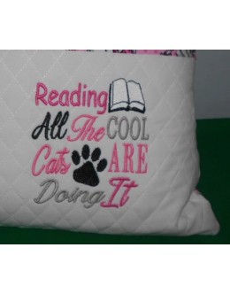 All The Cool Cats reading pillow embroidery designs