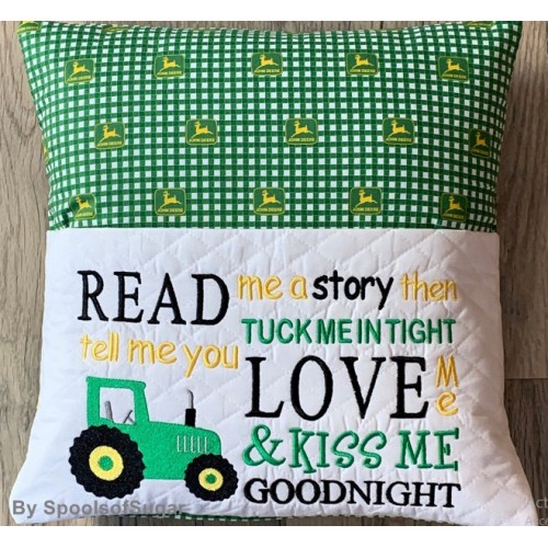 Tractor Read me story embroidery design