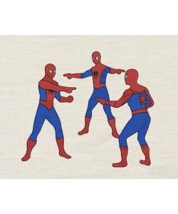 Three Spiderman embroidery