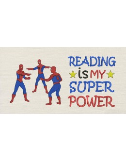Three Spiderman Reading is My Superpower