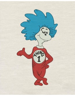 Thing 1 embroidery Design