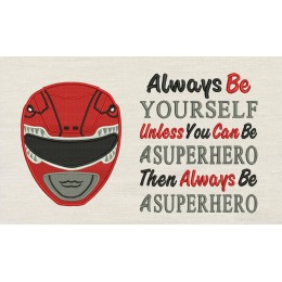 Power Rangers with Always superhero reading pillow embroidery designs