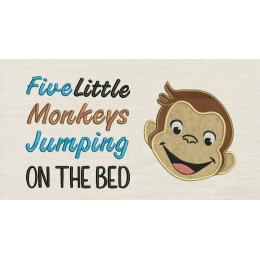 Monkey face with five monkeys