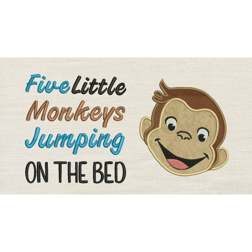 Monkey face with five monkeys Reading Pillow