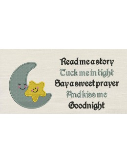 Read me prayer with moon embroidery