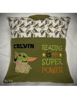 Baby yoda Reading is My Superpower reading pillow