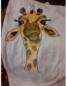 Giraffe art embroidery design