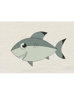 Shark embroidery design