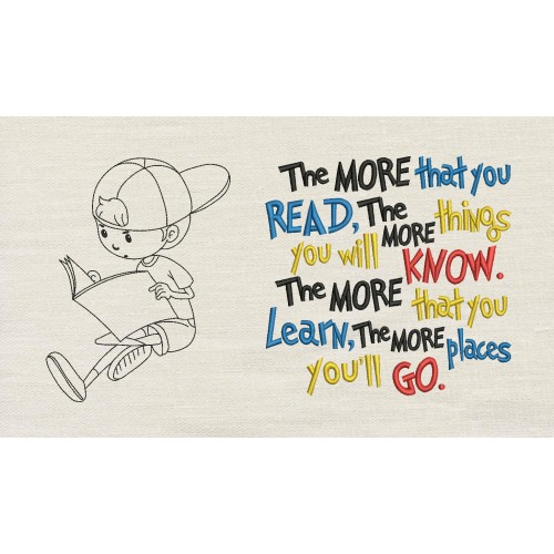 Boy reading the more that you read Reading Pillow