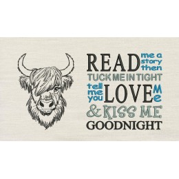 Highland Cow with Read me a story Reading Pillow
