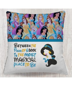 Jasmine with Between the Pages reading pillow
