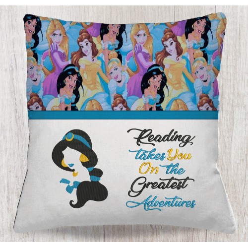 Jasmine with reading takes you reading pillow